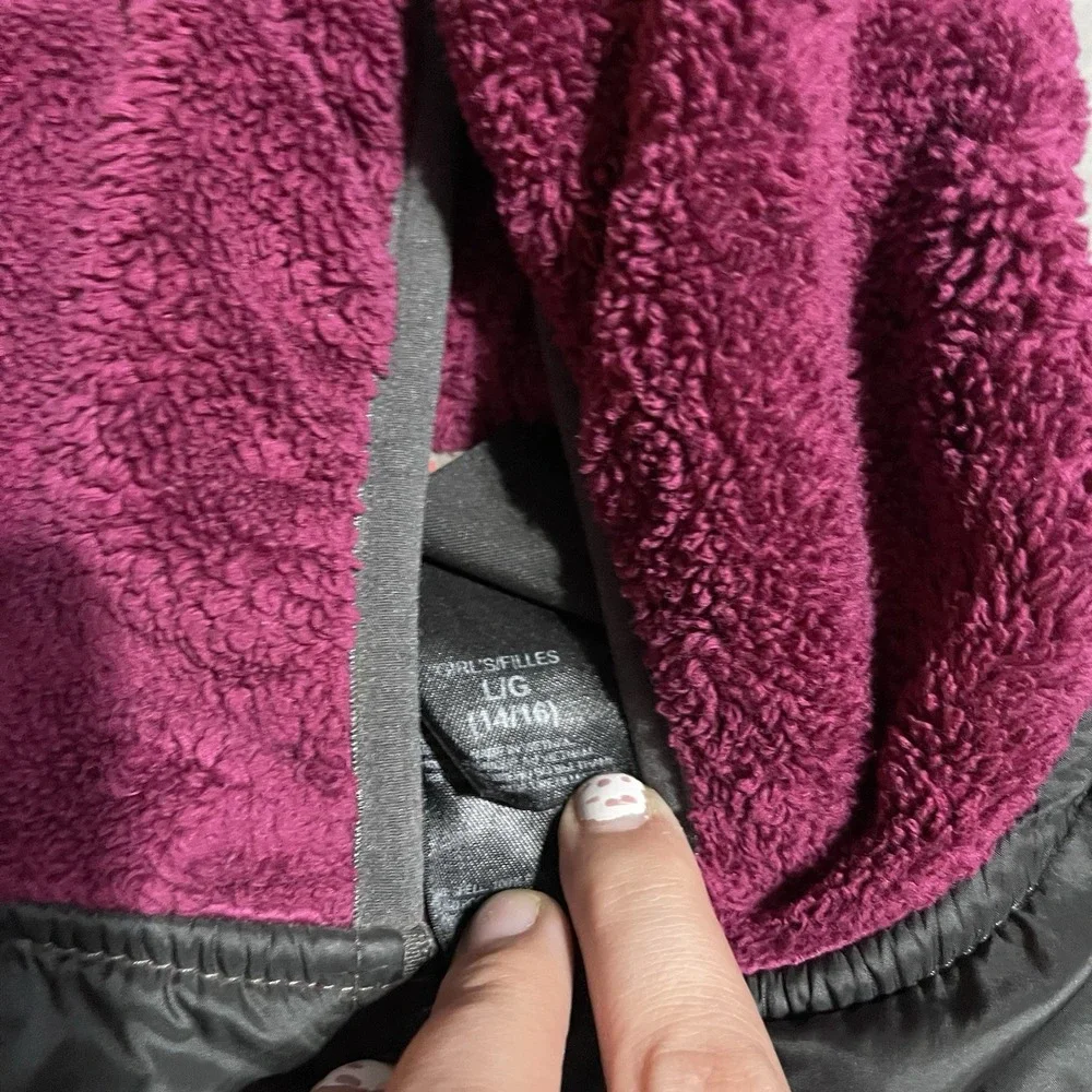 The North Face‎ Jacket Girls Large Hooded Fleece Full Zip Outdoors Coat Active